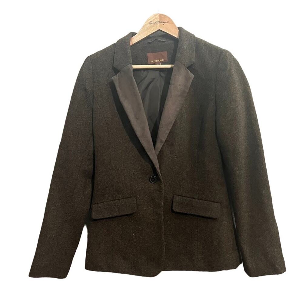 Hive and Honey‎ Tweed Jacket Single Button Size Medium